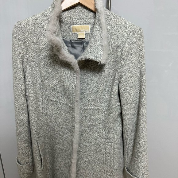 Michael Kors Jackets & Blazers - New! Michael Kors Women's Wool Coat Fox Light Grey